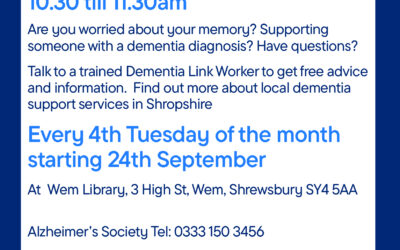 Talking Dementia Drop In Wem Library